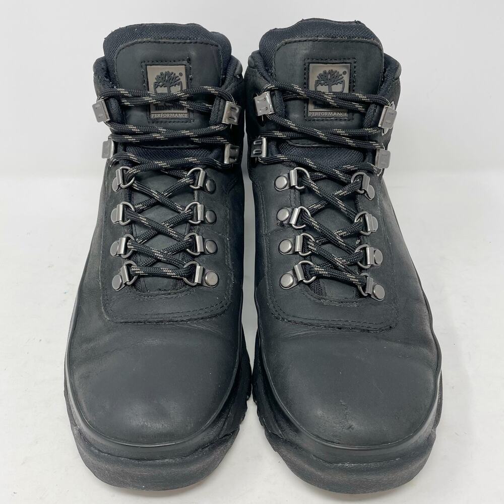 Timberland Black Leather Euro Hiker Hiking Boots Mens Size 8 *NO INSOLES* - Picture 3 of 9